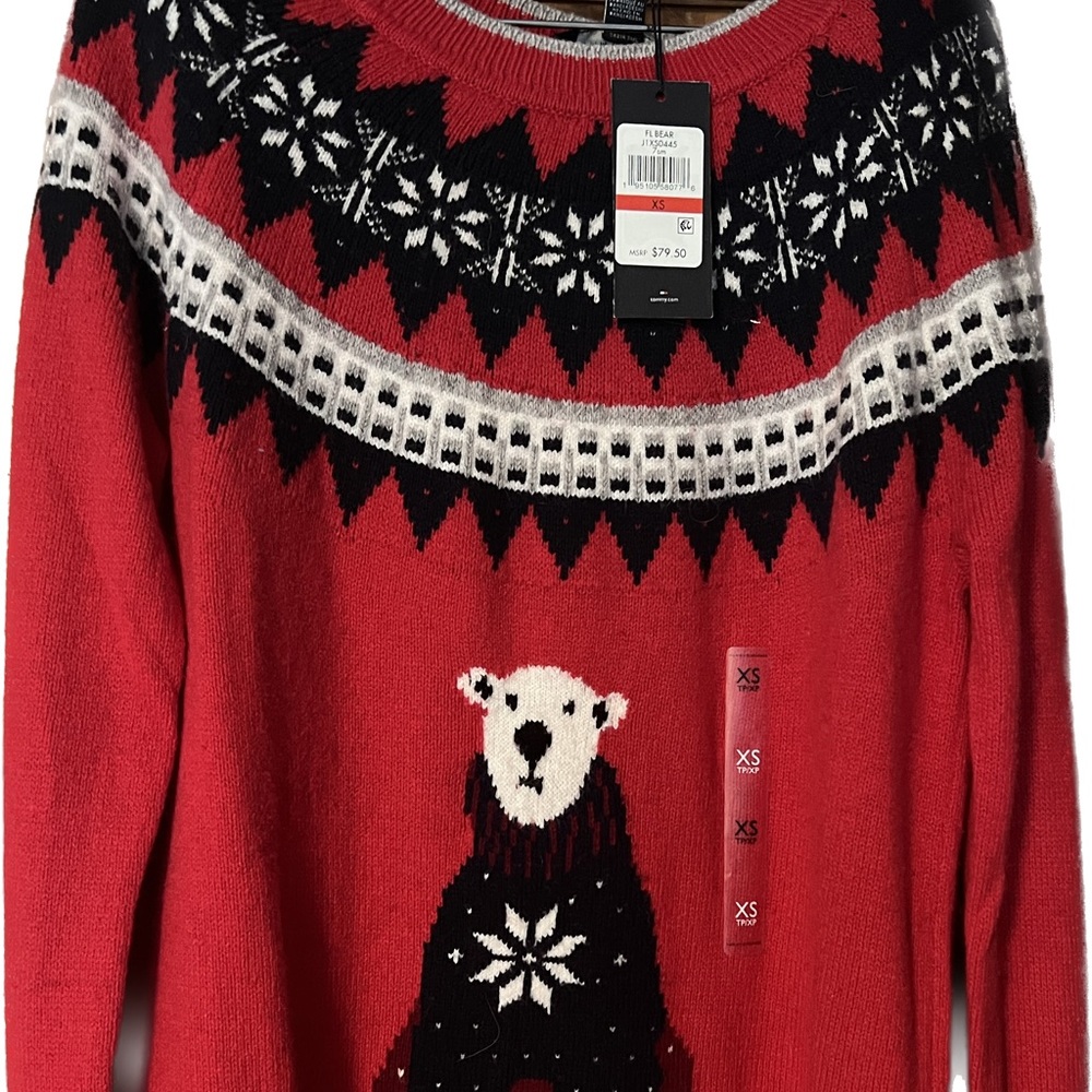 XS NWT Tommy Hilfiger Bear Fair Isle Sweater